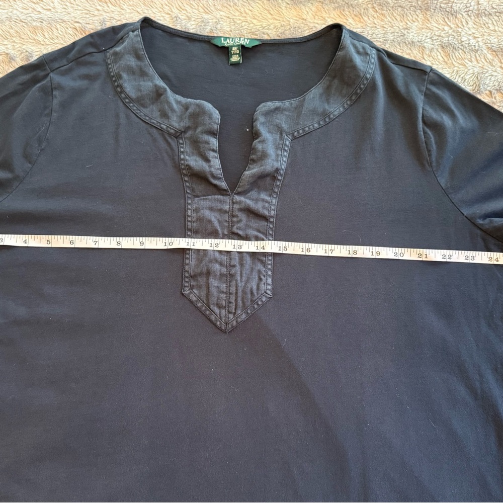 Lauren Ralph Lauren Tunic Womens 3X Black Pullover Blouse - Picture 5 of 12